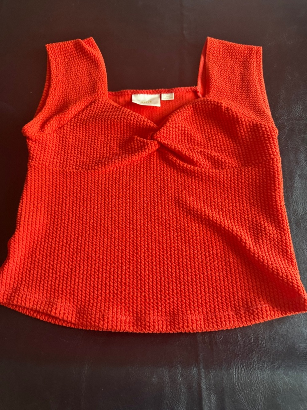 Anthropologie Maeve Orange Sleeveless Textured Top Large